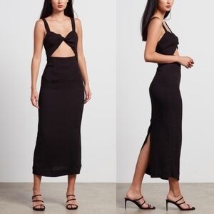 Shona Joy Simone Fitted Cut Out Dress in Black sz 4